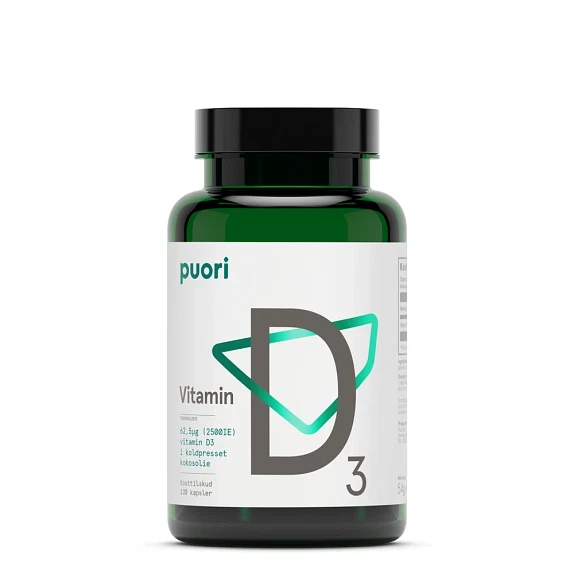 Puori D3 – Naturligt udvundet Vitamin D (2500IE) (120 kps.) 